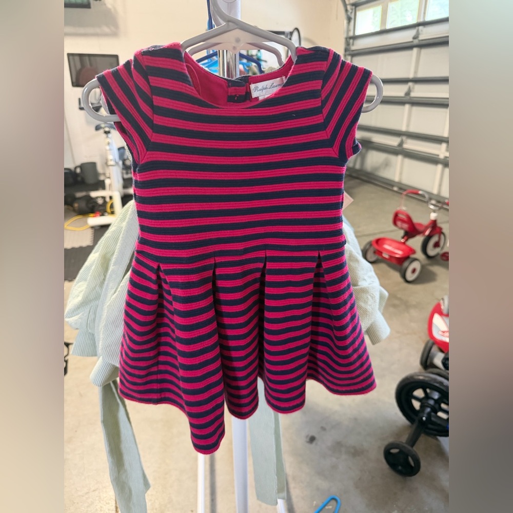 Ralph Lauren Kids Dress in Pink and Navy Stripes